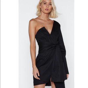 One shoulder little black dress